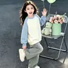 Sudadera para Niña con Forro Polar Otoño Invierno 2026 Nuevas Llegadas Ropa de Otoño Elegante Moderna Holgada para Niños Medianos y Mayores Cuello Redondo Prenda Base