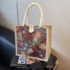 Bolsa de almuerzo Bento de lino al por mayor transfronteriza, bolso de mano de moda 2026 para salidas, bolso de hombro Ins para mujer