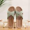Chinelo de Casa para Casal Verão Chinelo de Linho Sola Grossa para Piso de Madeira Atacado Sandálias Chinelos Outlet de Fábrica Masculino e Feminino