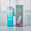 Taza de agua de color degradado colorida práctica Taza Deportiva regalo publicitario creativo Taza para estudiante vidrio esmerilado se puede imprimir