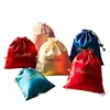 Bolsa de tela satinada transfronteriza bolsa de tela pequeña de alta calidad bolsa de regalo con cordón bolsillo para almacenamiento de auriculares fuente de alimentación joyería bolsillo de seda con cordón
