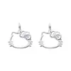 Colgante de gato Hello Kitty de dibujos animados lindo bañado en plata pura s925 Charm de Hello Kitty Pulsera DIY para niños