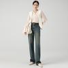 Wei Shang & High-end Calças de Perna Larga Retrô Primavera 2024 Cintura Alta Emagrecimento Clássico Versátil Calças Jeans de Perna Larga
