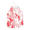 Novo Avental de Halloween Fantasma com Sangue Falso e Estampa de Mão Sangrenta para Performance de Máscara Pronto para Venda