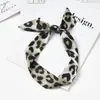 Pañuelo Pequeño de Seda Estampado de Leopardo para Mujer Primavera Otoño Verano Lazo para Bolso Cinta para Envolver Asa Cinta Estrecha para Muñeca Estilo Nuevo
