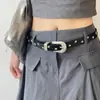 Cinturón Retro Americano de Estrella de Cinco Puntas para Mujer, Cinturón de Cuero Versátil de Alta Gama, Nuevo Accesorio de Diseño de Nicho Versátil