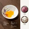 Taza de té de calabaza con orquídea y margarita pintada a mano, juego de té Kung Fu, taza maestra de color bajo vidriado, taza de degustación de té de cerámica, taza de té individual