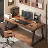 Escritorio de computadora simple, escritorio de oficina minimalista moderno, mesa de negociación, banco de trabajo, mesa larga de madera maciza, mesa de conferencias larga