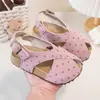 Sandalias de Niña Verano Lunares Retro Sandalias de Princesa Suela Suave Antideslizantes Sandalias de Punta Cerrada para Niños de 3-6 Años Zapatos de Bebé