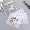 Estuche para lápices de unicornio esmerilado, venta al por mayor, bolsa de papelería, bolsa de archivo transparente de gran capacidad, bolsa de lápices para estudiantes, simple y linda con dibujos animados