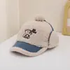 Gorro para Niños Otoño e Invierno de Lana de Cordero con Protección para las Orejas Gorra de Béisbol para Niños y Niñas Gorro de Felpa Grueso Cálido