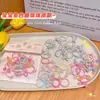 Elástico de Cabelo Prata com Laço Infantil Faixa de Cabelo Anel de Polegar com Pérola Corda para Trança de Cabelo de Menina Doce e Descolada Corda para Cabelo de Bebê