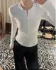 Camiseta Interior de Manga Larga para Mujer con Cuello Semiabierto y Botones en el Hombro Derecho, Suave y Ceroso Imitación Cachemir Mousse, Top de Moda para Otoño e Invierno