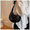 Bolsa de Bolinho Feminina de Primavera Ponto Boutique Bolsa de Ombro Bolsa Transversal Pu Nova Bolsa Francesa Feminina Bolsa Plissada Retrô