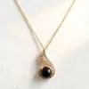 Colar de Amor Banhado a Ouro Rosa em Aço Titânio para Mulheres, Corrente para Clavícula, Pingente de Letra Moderno, Versátil de Alta Qualidade, Estilo Fresco