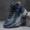 Sapatos de caminhada masculinos transfronteiriços, nova coleção outono/inverno 2025, estilo esportivo, antiderrapantes, absorventes de choque, de cano alto, sapatos casuais de caminhada para atividades ao ar livre femininos, masculinos