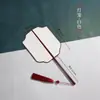 Abanico de Caligrafía con Espacio en Blanco para Escribir, Abanico Pintado a Mano por Ambos Lados, Estilo Hanfu, Estilo Antiguo, Abanico con Borla, Arte de Bambú