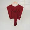 Chal Pequeño de Color Sólido Estilo Coreano para Mujer de Primavera y Otoño, Hecho de Mezcla de Seda de Morera y Lana, Chaleco Tejido para Superponer, Cubrohombros para Habitaciones con Aire Acondicionado