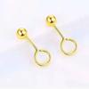 Pendientes de cuentas de oro liso con arena de Vietnam, chapados en oro y latón, con cuentas de oro liso, pendientes de temperamento de moda, joyería para mujer