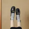 Zapatos tipo mocasín con plataforma de 7 cm para mujer, Nuevos zapatos de primavera slip-on con tacón grueso, Zapatos de cuero versátiles estilo británico metálico
