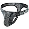 Nova tanga masculina estampa de leopardo, cueca estampada de cobra, tanga de cintura baixa, sexy, peça única, entrega