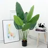 Maceta de planta verde artificial Decoración de plátano de planta artificial nórdica hoja de tortuga estilo ins sala de estar decoración interior grande