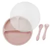 Talheres para Alimentação de Bebês com Ventosas Pequenas e Tampas de Silicone, Estilo Ventosa para Bebês Usarem com Segurança, Entrega Direta da Fábrica