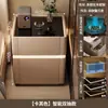 Mesita de Noche Caja Fuerte Inteligente Lujo Ligero Gabinete de Almacenamiento de Gama Alta Dormitorio Estilo Crema Armario Estante de Almacenamiento Gabinete de Mesita de Noche
