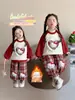 Conjunto Espeso con Forro de Felpa para Niñas 2026 Nuevo Otoño e Invierno Sudadera Elegante y Pantalones a Cuadros Conjunto Versátil de Dos Piezas