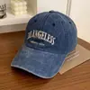 Gorra de Béisbol de Mezclilla Lavada Estilo Yu Shuxin para Mujer Gorra Grande Estilo Americano Sombrero Gris Pequeño para Exhibición Moda Masculina