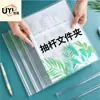 Porta-canetas pp com impressão transparente pasta a4 plástico espessado material escolar para estudante Porta-canetas Pasta para escritório