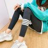 Nuevas mallas de otoño e invierno para mujer TB de cuatro barras, cintura alta, adelgazantes, ajustadas, para uso exterior, pantalones deportivos recortados, pantalones de yoga ajustados