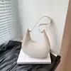 Bolso Casual de Media Luna Color Sólido Elegante para el Hombro Bolso de Mujer 2025 Nuevo Estilo Coreano Textura Grano Moda Bolso de Hombro Único Cruzado