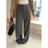 KAPOK 2026 Outono Estilo Coreano Simples Versátil Emagrecedor Cintura Alta Fluido Reto Calça Casual 63002