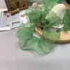 Ribete de encaje con volantes de organza de una sola capa de 11 cm de ancho para ropa, juguetes, ropa de muñecas, cortinas, manualidades de tela y decoración DIY