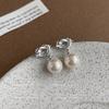 Aretes de Temperamento de Gama Alta de Perla de Vidrio Diseño Nicho Aretes Anudados Lujo Ligero Francés Aretes Versátiles Venta al por Mayor