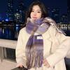 Cachecol de Lã Mohair Espesso Quente de Inverno Estilo Coreano com Trança Grossa e Franjas para Estudantes Casais Cachecol Xadrez