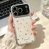 Capa de Celular com Laço de Bolinhas Aplicável ao iPhone16/17Pro iphone17pm Nicho Sensação de Alto Padrão Janela Grande