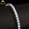 Pulsera de Tenis de Plata S925 con Moissanita 2-4mm Totalmente Diamantada Lujo Ligero Estilo Nuevo Unisex Pulsera de Moissanita Joyería Transfronteriza