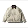 Nanxia Disguise Chaqueta de Invierno 2025 Nueva Estilo Retro Americano con Solapa Bordada, Color de Contraste y Bolsillo Grande Bordado para Hombre