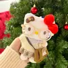 Nuevo Llavero de Peluche Original Hello Kitty Invierno Nuevo Conjunto Cálido Colgante de Bolsa de Regalo Gato Kt
