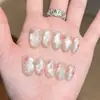 Qianfan Bolhas ColoridasOlho de Gato Dopamina Transparente Estilo Curto Artesanal Nail Art Adesivos Usáveis Unhas Postiças