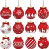 Set de Colgantes de Madera de Bola de Navidad Creativa Transfronteriza Decoración de Árbol de Navidad Suministros para Decoración de Fiesta en Casa Decoraciones
