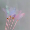 Venta al por mayor de fábrica palo divertido para gatos color macarrón Campana de gato pluma palo divertido para gatos suministros juguetes para mascotas