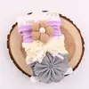 Diadema de Nailon de Alta Elasticidad para Niños Set de Tres Piezas Tocado Flor Lazo Rosquilla Set de Diademas para Foto de Bebé