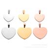 Acero Inoxidable Espejo Joyería Pulido Colgante Etiqueta Corazón de Durazno DIY Marcado Láser Grabado Exquisito Moda