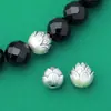 Plata Pura 999 Plata de Ley Accesorios Cuentas de Loto Cuentas Espaciadoras Cuentas para Cintura Cuentas Sueltas Loto Multicapa Cuerda de Cuentas Hecha a Mano DIY