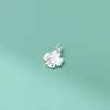 Colgante de trébol de cuatro hojas y cristal de hielo bañado en plata de ley 925, accesorio DIY finamente elaborado, accesorio de material de cordón hecho a mano S1167