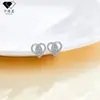 Pendientes de Plata de Ley S925 con Pasador Bañado en Oro Real, Forma de Corazón con Circonita para Mujer, Pendientes de Moda de Lujo Ligero con Circonitas Que No Se Desvanecen