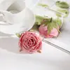 Rosa artificial com borda queimada de 5cm, materiais DIY, botões de flor, flores artificiais, caixa de presente, itens decorativos para casamentos e eventos, decorações florais